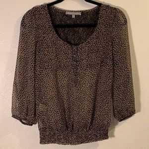 DANIEL RAINN SHEER ANIMAL PRINT TOP SIZE PXS